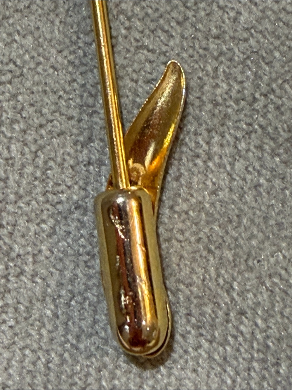 Gold and Ivory Tulip Floral Stick Pin Brooch - Women Accessories - Picture 4 of 6
